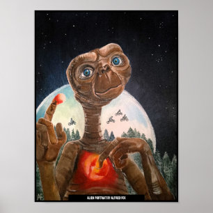 Alien Portrait Painting beroemd gemaakt door Alfre Poster