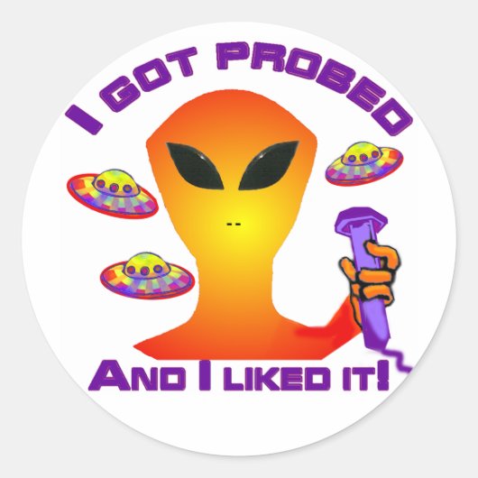 Alien Probe Ronde Sticker (Voorkant)