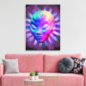 Alien Psychedelische Meditatie Canvas Afdruk (Insitu (Woonkamer))