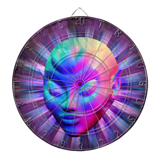 Alien Psychedelische Meditatie Dartbord (Voorkant)