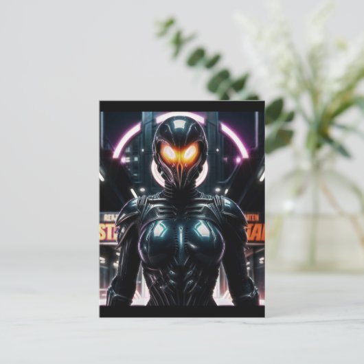 Alien Raven 08 Briefkaart (Staand voorkant)