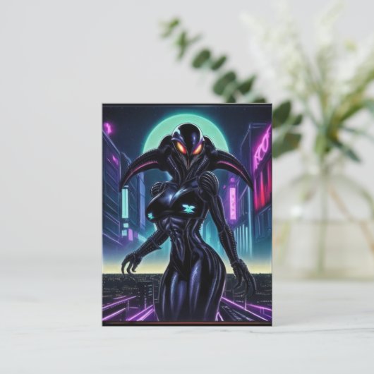 Alien Raven 10 Briefkaart (Staand voorkant)