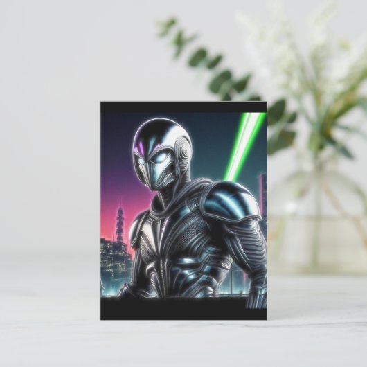 Alien Raven 21 Briefkaart (Staand voorkant)