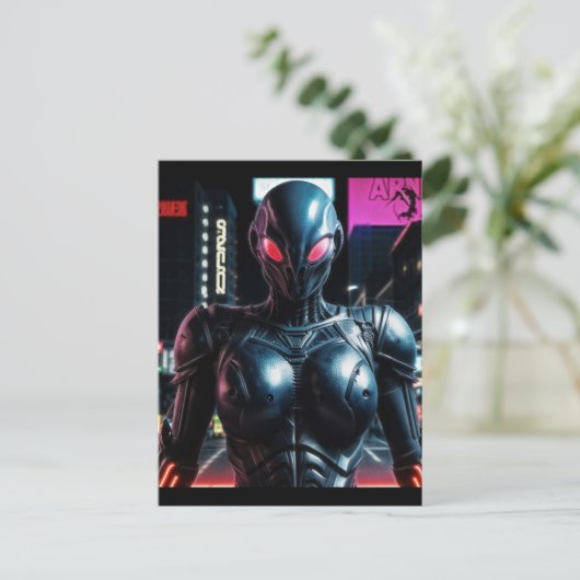 Alien Raven 25 Briefkaart (Staand voorkant)