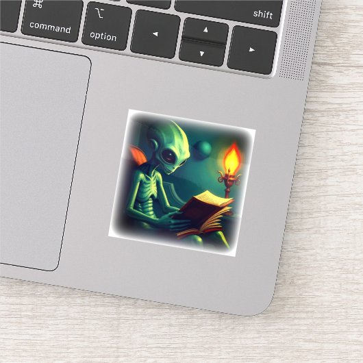 ALIEN READING STICKER (Detail)
