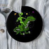 Alien Riding T-Rex Dinosaur Space UFO Ronde Button 6,0 Cm (In situ)