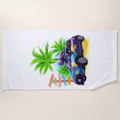 Alien rijden op een Mini! Strandlaken (Voorkant)