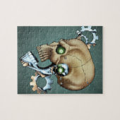 Alien Robot Skull uit de toekomst in Chrome + Bone Legpuzzel (Horizontaal)
