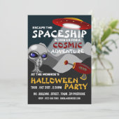 Alien Ruimteschip Thema, Escape Room, Halloween Kaart (Staand voorkant)