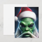 Alien Santa Claus Feestdagenkaart (Voorkant / Achterkant)