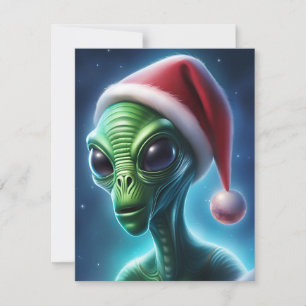 Alien Santa Claus Feestdagenkaart