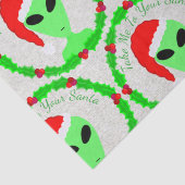 Alien Santa Holly Wreath Pattern Gekke Fun LGM Tissuepapier (Detail)