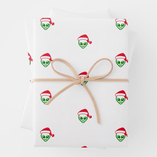 "Alien Santa" Kerst inpakpapier (In situ)