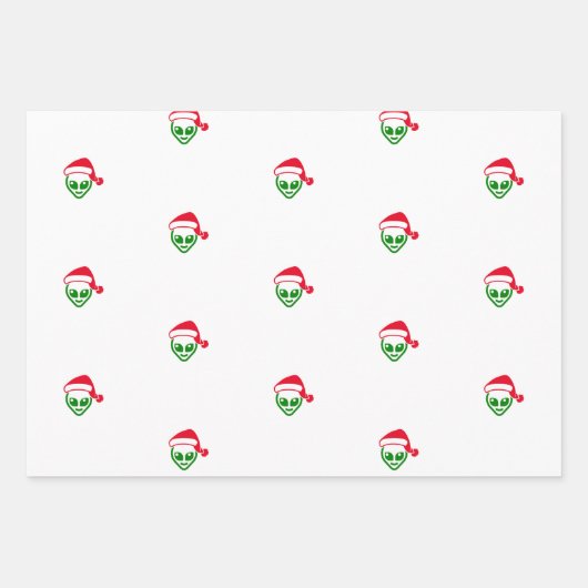 "Alien Santa" Kerst inpakpapier Vel (Voorkant 3)