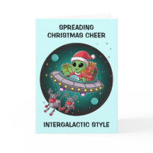 Alien Santa tijdens UFO-kerst