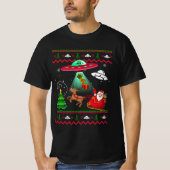 Alien Santa UFO ontvoering lelijke kerst trui S T-shirt (Voorkant)