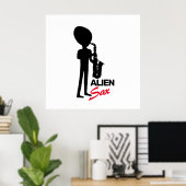 Alien Sax, Extraterrestrial Musician Poster (Thuiskantoor)