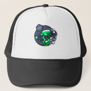 Alien Selfie Snap voor Astronomeer Teacher Space F Trucker Pet