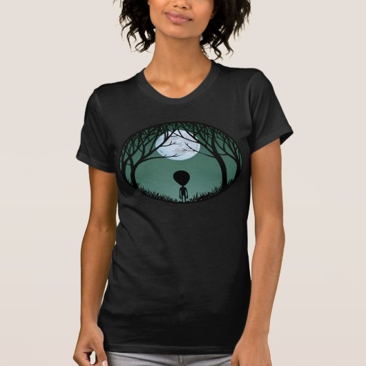 Alien Shirt Alien des femmes w. T-shirts de lune (Devant)