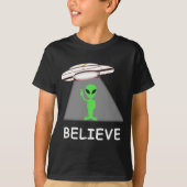 Alien Shirt - I Believe New Cool Ufo (Voorkant)