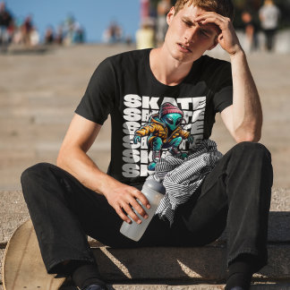 Alien Skater Streetwear Skateboard Grafische T-shi T-shirt