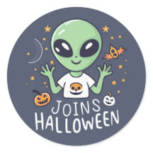 Alien sluit zich aan bij Halloween Sticker
