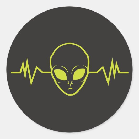 Alien Sound Ronde Sticker (Voorkant)