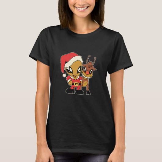 alien space aliens ufo santa deer t-shirt (Voorkant)