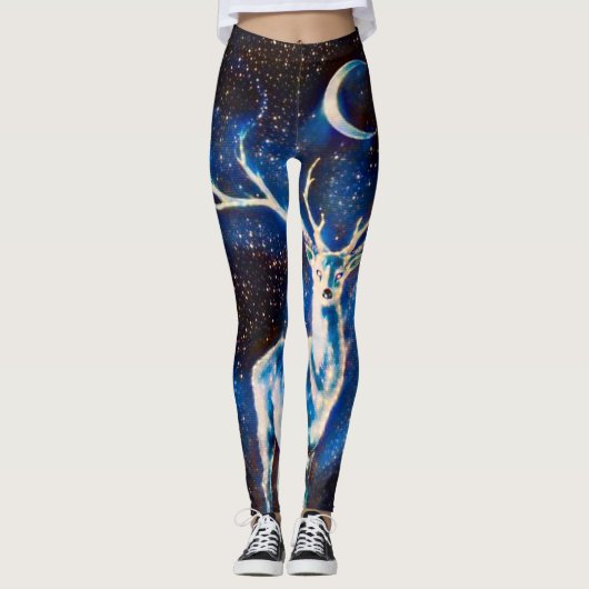 Alien Space Deer Yoga Leggings (Voorkant)