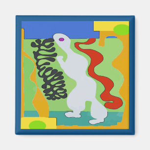 Alien Space Man Abstract Magneet