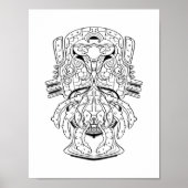 Alien: Space Turtle Warrior Kleurplaat voor Kinder Poster (Voorkant)