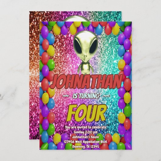 Alien Space UFO Raketschip Kosmische Verjaardag Ui Kaart (Voorkant / Achterkant)