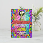 Alien Space UFO Rocket Ship invitation d'anniversa (Debout devant)