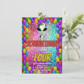 Alien Space UFO Rocket Ship invitation d'anniversa (Debout devant)