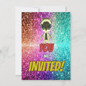 Alien Space UFO Rocket Ship invitation d'anniversa (Dos)