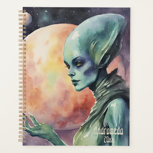 Alien Space Woman Planner (Voorkant)