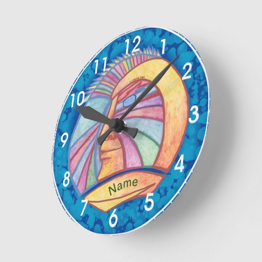 Alien Spaceman Clock Ronde Klok (Hoek)