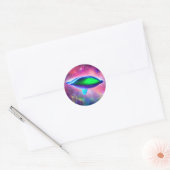 Alien Spaceship Classic Round Sticker (Envelop)