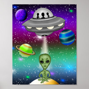 Alien Spaceship en Planets Poster