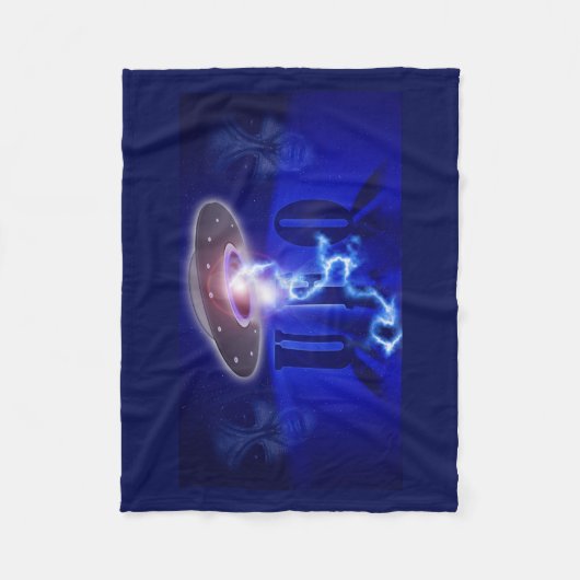 Alien Spaceship Fleece Deken (Voorkant)