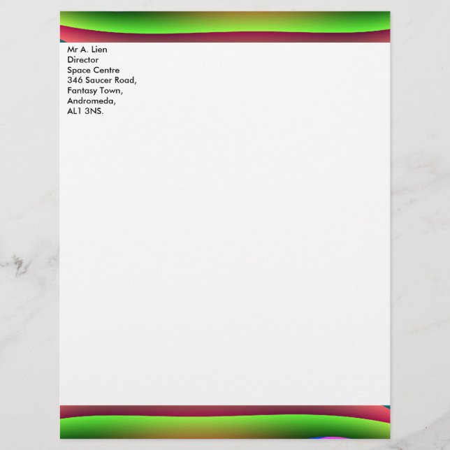 Alien Spaceship  Letterhead (Voorkant)