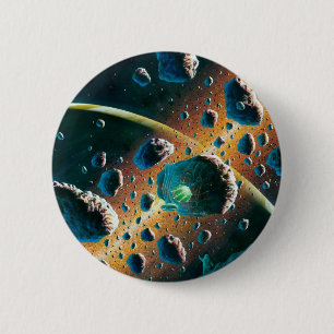 Alien Spaceship Ronde Button 5,7 Cm