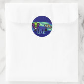 Alien Spaceship Ronde Sticker (Tas)