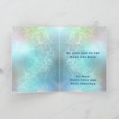 Alien Spaceship Space Blauwgroen 5e verjaardag Kaart (Binnen)