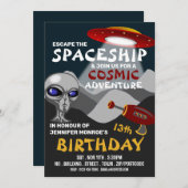 Alien Spaceship Theme, Escape Room, Birthday Party Kaart (Voorkant / Achterkant)