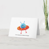 Alien Spacship Anniversaire Party Invitation Card (Dos)