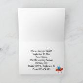 Alien Spacship Anniversaire Party Invitation Card (Intérieur)