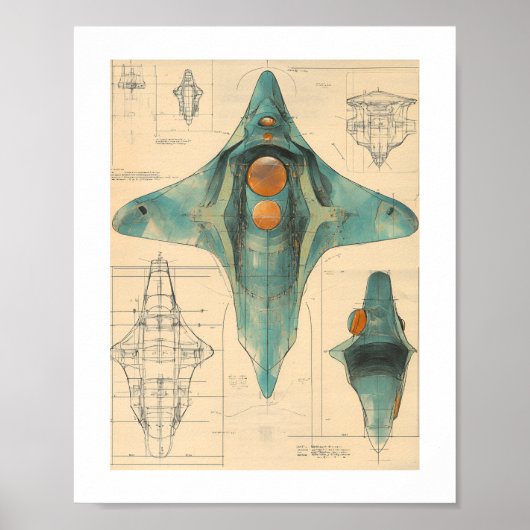Alien Spacship Print, Value Poster Paper (Matte) (Devant)