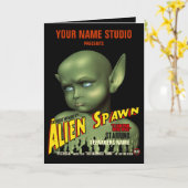 Alien Spawn B-Movie Poster Carte Anniversaire (Fleur jaune)