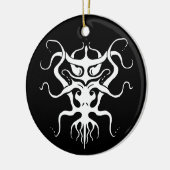 Alien Species Tribal Tattoo Design - White Keramisch Ornament (Links)